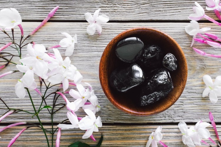Black obsidian healing stone