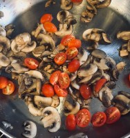 Sauted mushroom and cherry tomatoes
